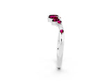 White gold Open Marquise Cluster Garnet Band with Prong Setting_8