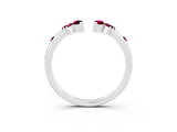 White gold Open Marquise Cluster Garnet Band with Prong Setting_9