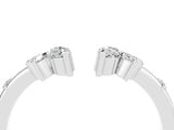 White gold Open Marquise Cluster Moissanite Band with Prong Setting_10