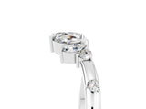 White gold Open Marquise Cluster Moissanite Band with Prong Setting_11