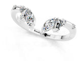 White gold Open Marquise Cluster Moissanite Band with Prong Setting_7