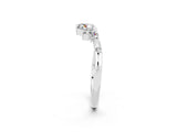 White gold Open Marquise Cluster Moissanite Band with Prong Setting_8