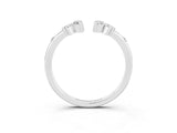 White gold Open Marquise Cluster Moissanite Band with Prong Setting_9