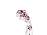 White gold Open Marquise Cluster Morganite Band with Prong Setting_11