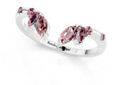White gold Open Marquise Cluster Morganite Band with Prong Setting_7
