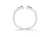 White gold Open Marquise Cluster Morganite Band with Prong Setting_9