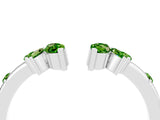 White gold Open Marquise Cluster Peridot Band with Prong Setting_10