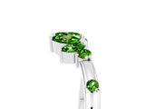 White gold Open Marquise Cluster Peridot Band with Prong Setting_11