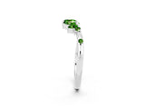 White gold Open Marquise Cluster Peridot Band with Prong Setting_8