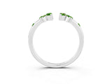 White gold Open Marquise Cluster Peridot Band with Prong Setting_9