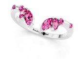 White gold Open Marquise Cluster Pink Sapphire Band with Prong Setting_19