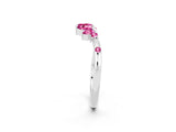 White gold Open Marquise Cluster Pink Sapphire Band with Prong Setting_20