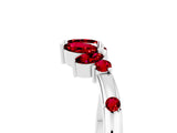 White gold Open Marquise Cluster Ruby Band with Prong Setting_11