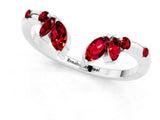 White gold Open Marquise Cluster Ruby Band with Prong Setting_7