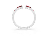 White gold Open Marquise Cluster Ruby Band with Prong Setting_9