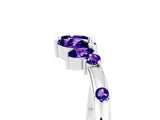 White gold Open Marquise Cluster Tanzanite Band with Prong Setting_11
