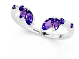White gold Open Marquise Cluster Tanzanite Band with Prong Setting_7