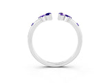 White gold Open Marquise Cluster Tanzanite Band with Prong Setting_9