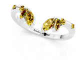 White gold Open Marquise Cluster Yellow Sapphire Band with Prong Setting_19