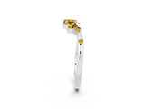 White gold Open Marquise Cluster Yellow Sapphire Band with Prong Setting_20