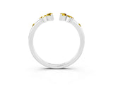 White gold Open Marquise Cluster Yellow Sapphire Band with Prong Setting_21