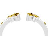 White gold Open Marquise Cluster Yellow Sapphire Band with Prong Setting_22