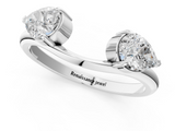 White gold Open Pear-Cut Diamond Bypass Ring with Prong Setting_47
