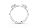 White gold Open Pear-Cut Diamond Bypass Ring with Prong Setting_50