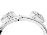White gold Open Pear-Cut Diamond Bypass Ring with Prong Setting_51