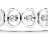 White gold Oval Bezel Set Round Diamond Tennis Bracelet with Four-Prong Setting_1