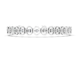 White gold Oval Bezel Set Round Diamond Tennis Bracelet with Four-Prong Setting_6