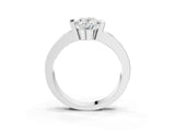 White gold Oval Brilliant Channel-Set Diamond Ring with Bezel Prong Setting_17