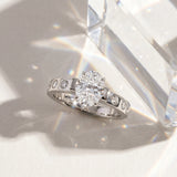 White gold Oval Brilliant Channel-Set Diamond Ring with Bezel Prong Setting_9