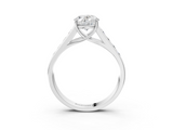 White gold Oval Brilliant Channel-Set Solitaire Ring with Four-Prong Setting_23