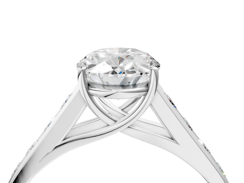 White gold Oval Brilliant Channel-Set Solitaire Ring with Four-Prong Setting_24