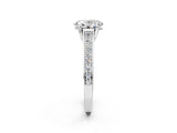 White gold Oval Brilliant Cut Diamond Engagement Ring with Pavé Band and Four-Prong Setting_84