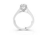 White gold Oval Brilliant Cut Diamond Engagement Ring with Pavé Band and Four-Prong Setting_85