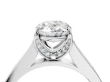 White gold Oval Brilliant Cut Diamond Engagement Ring with Pavé Band and Four-Prong Setting_88