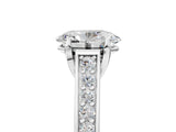 White gold Oval Brilliant Cut Diamond Engagement Ring with Pavé Band and Four-Prong Setting_89