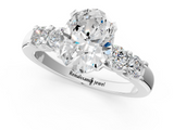White gold Oval Brilliant Cut Diamond Five-Stone Prong Set Engagement Ring with Channel Band_22