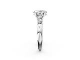 White gold Oval Brilliant Cut Diamond Five-Stone Prong Set Engagement Ring with Channel Band_23