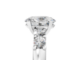 White gold Oval Brilliant Cut Diamond Five-Stone Prong Set Engagement Ring with Channel Band_26