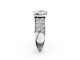 White gold Oval Brilliant Diamond Channel Set Wide Band Ring with Bezel Setting_60