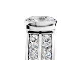 White gold Oval Brilliant Diamond Channel Set Wide Band Ring with Bezel Setting_69