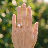White gold Oval Brilliant Diamond Five-Stone Engagement Ring with Prong Setting on a Classic Band_12