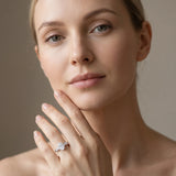 White gold Oval Brilliant Diamond Five-Stone Engagement Ring with Prong Setting on a Classic Band_13
