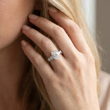 White gold Oval Brilliant Diamond Five-Stone Engagement Ring with Prong Setting on a Classic Band_14