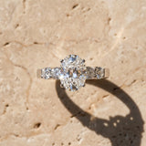 White gold Oval Brilliant Diamond Five-Stone Engagement Ring with Prong Setting on a Classic Band_15