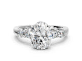 White gold Oval Brilliant Diamond Five-Stone Engagement Ring with Prong Setting on a Classic Band_39