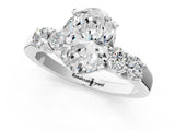 White gold Oval Brilliant Diamond Five-Stone Engagement Ring with Prong Setting on a Classic Band_40